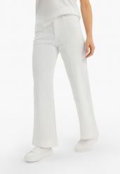 Kremowe jeansy z szeroką nogawką D-QUIZY. Białe jeansy damskie Volcano, z podwyższonym stanem. Za 169.99 zł.