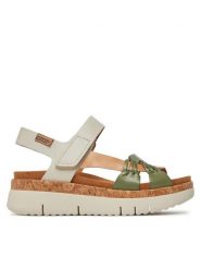 Pikolinos Sandały Palma W4N-0968C3 Zielony. Zielone sandały damskie Pikolinos, bez wzorów, ze skóry, bez obcasa, na płaskiej podeszwie. Za 319.99 zł.