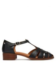 Pikolinos Sandały Valencia W7D-1835 Czarny. Czarne sandały damskie Pikolinos, bez wzorów, ze skóry, bez obcasa, na słupku. Za 599.99 zł.