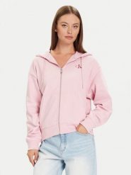 Calvin Klein Jeans Bluza Monologo LV047B270G Różowy Regular Fit. Czerwone bluzy bez kaptura damskie Calvin Klein Jeans, s, z bawełny. Za 379.99 zł.