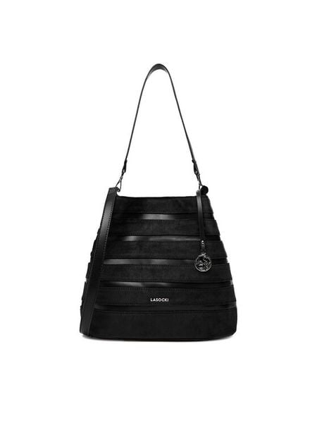 Lasocki Torebka C-LSK-L-013-08 Czarny. Czarne torebki klasyczne damskie Lasocki, bez wzorów, z materiału, bez dodatków. Za 199.99 zł.