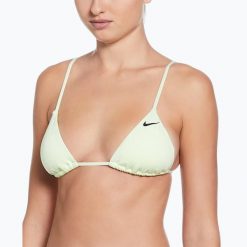 Góra od stroju pływackiego Nike Essential Triangle Bikini. Żółte bikini damskie Nike, bez wzorów. Za 79.99 zł.