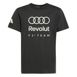 Koszulka Z Grafiką Audi Revolut F1 Team Dna. Czarne bluzki damskie Adidas, bez wzorów, z dzianiny, bez kołnierzyka. Za 129.00 zł.