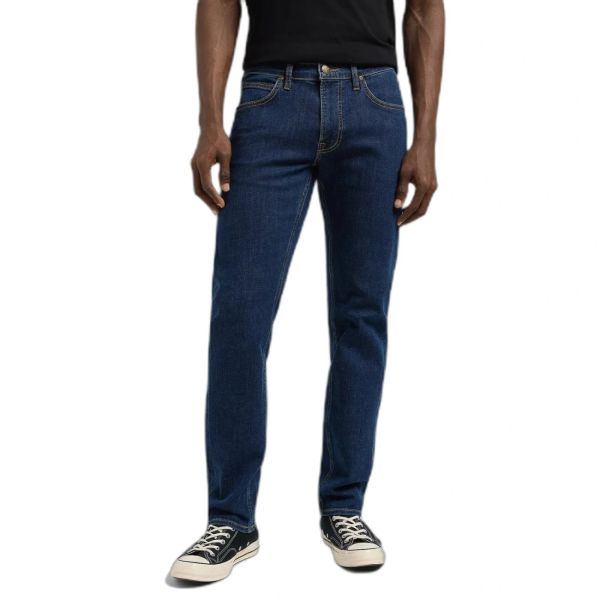MESKIE SPODNIE LEE DAREN NIGHT 112387595. Spodnie materiałowe męskie Lee, bez wzorów, z jeansu. Za 239.99 zł.