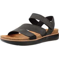 Sandały SKECHERS 163252S Czarny. Czarne sandały damskie Skechers, bez wzorów, z materiału, bez obcasa. Za 259.99 zł.