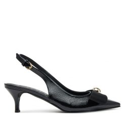 Sandały Furla. Czarne sandały damskie Furla, bez wzorów, bez obcasa, na szpilce. Za 909.99 zł.