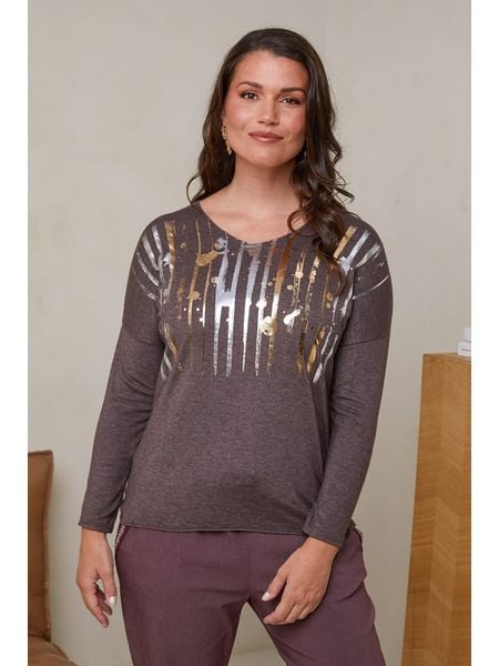 Curvy Lady Sweter w kolorze brązowym rozmiar: 40/42. Brązowe swetry klasyczne damskie Curvy Lady, z bawełny, bez kołnierzyka. Za 69.58 zł.