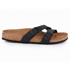 Klapki Birkenstock Yao Balance 1016687 czarne. Czarne klapki damskie bez wzorów, z syntetyku, bez obcasa. Za 626.61 zł.