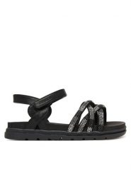 Mayoral Sandały 45738.26 Czarny. Czarne sandały dziewczęce Mayoral, ze skóry, bez zapięcia. Za 259.99 zł.