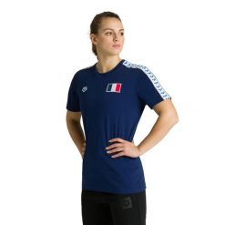 Koszulka T-Shirt sportowy unisex Arena Nations France. Niebieskie bluzki sportowe damskie Arena, bez kołnierzyka, bez ramiączek. Za 169.99 zł.