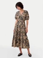 Gap Sukienka codzienna 517740 Khaki Regular Fit. Brązowe sukienki damskie GAP, na co dzień, xl, bez wzorów, z bawełny, bez kołnierzyka, bez ramiączek, proste. Za 309.99 zł.