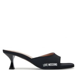 Klapki LOVE MOSCHINO. Czarne klapki damskie Love Moschino, bez wzorów, bez obcasa. Za 639.99 zł.