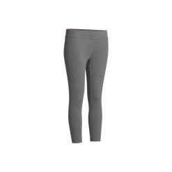 Legginsy 7/8 Slim Gym & Pilates FIT+ 500 damskie. Niebieskie legginsy damskie DOMYOS, l, bez wzorów, z bawełny, na jogę i pilates. W wyprzedaży za 19.99 zł.