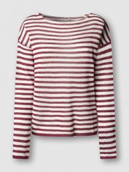 Pepe Jeans Sweter "Kalua" w kolorze czerwono-białym rozmiar: L. Białe swetry klasyczne damskie Pepe Jeans, l, z jeansu, bez kołnierzyka. Za 173.99 zł.