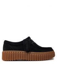 Clarks Półbuty Torhill Bee 26172044 Czarny. Czarne półbuty damskie Clarks, bez wzorów, ze skóry, bez obcasa, na płaskiej podeszwie. Za 389.99 zł.