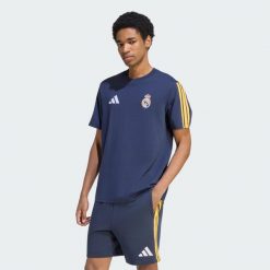 Koszulka Real Madryt DNA. Niebieskie t-shirty sportowe męskie Adidas, l, z bawełny, bez ramiączek, do piłki nożnej. Za 139.00 zł.