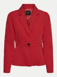 Vero Moda Marynarka Tahina 10318703 Czerwony Slim Fit. Czerwone marynarki i żakiety damskie Vero Moda, bez wzorów, z syntetyku. Za 169.99 zł.