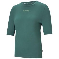 Koszulka damska Puma Modern Basics Tee Cloud zielona. Zielone t-shirty damskie Puma, xs, bez wzorów, bez kołnierzyka. Za 69.00 zł.