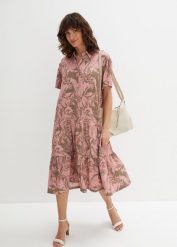 Sukienka shirtowa polo. Zielone sukienki damskie bonprix, bez wzorów, eleganckie, bez kołnierzyka, bez ramiączek. Za 134.99 zł.