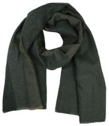 Popielaty Elegancki Szalik Firmy V.Fraas - Cashmink - w Grube Beżowe Pasy, Zimowy. Szare szaliki męskie V. Fraas, na zimę, bez wzorów, z materiału. Za 59.00 zł.