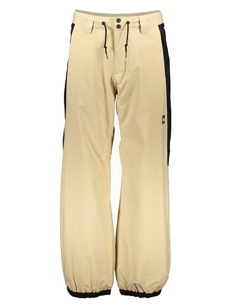 Quicksilver Spodnie narciarskie "Snow Down" w kolorze beżowo-czarnym rozmiar: M. Brązowe spodnie materiałowe męskie QUICKSILVER, bez wzorów. Za 357.63 zł.