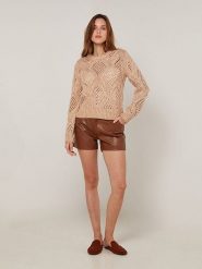 Rodier Sweter w kolorze beżowym rozmiar: M. Brązowe swetry klasyczne damskie Rodier, m, z bawełny, bez kołnierzyka. Za 326.99 zł.