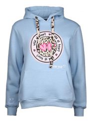 Zwillingsherz Bluza "Kelly" w kolorze błękitnym rozmiar: L/XL. Niebieskie bluzy z kapturem damskie Zwillingsherz, l, z bawełny. Za 158.47 zł.