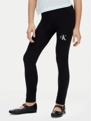 Calvin Klein Jeans Legginsy LVCKSJC26G Czarny Slim Fit. Czarne spodnie dziewczęce Calvin Klein Jeans, z bawełny. Za 149.99 zł.