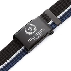 Pasek parciany PAOLO PERUZZI PW-16-105 cm czarny. Czarne paski męskie Paolo Peruzzi, bez wzorów, z materiału. Za 34.99 zł.