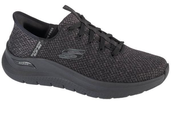 Buty sportowe męskie, Slip-ins: Arch Fit 2.0 - Look Ahead. Czarne buty sportowe na co dzień męskie Skechers, z materiału, bez zapięcia, trekkingowe. Za 399.99 zł.