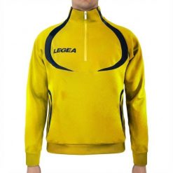 Kurtka do biegania męska Algieria z kapturem żółto-niebieska. Niebieskie kurtki treningowe męskie Legea, m, bez wzorów, z bawełny, do biegania. Za 64.00 zł.