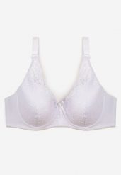 Biały Koronkowy Biustonosz Full Cup z Ozdobnymi Cyrkoniami na Kokardce Nikoriana. Białe biustonosze Renee, bez wzorów, z koronki. Za 39.99 zł.