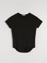 Koszulka sportowa basic - czarny. Czarne bluzki sportowe damskie Sinsay, l, bez wzorów, bez ramiączek. Za 29.99 zł.