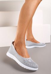 Szare Płaskie Tenisówki Zdobione Cyrkoniami Lomadia. Szare trampki i tenisówki damskie Renee, z aplikacjami. Za 44.99 zł.