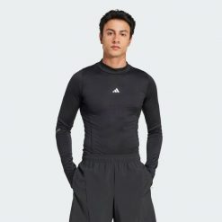 Koszulka TECHFIT COLD.RDY Training Long Sleeve. Czarne koszulki męskie z długim rękawem Adidas, l, z materiału. Za 224.55 zł.