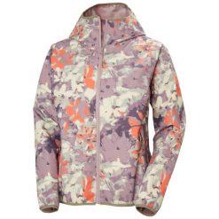 Damska kurtka wodoodporna Helly Hansen Graphic. Fioletowe kurtki przeciwdeszczowe damskie Helly Hansen, bez kaptura. W wyprzedaży za 580.50 zł.