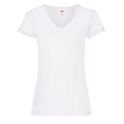 Koszulka Z Dekoltem W Szpic Dla Kobiet. Białe bluzki damskie Fruit of the Loom, l, bez wzorów, sportowe, bez kołnierzyka, bez ramiączek. Za 29.99 zł.