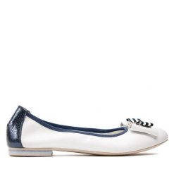 Baleriny R.Polański. Białe baleriny damskie R.Polański, bez wzorów, bez obcasa. Za 429.99 zł.