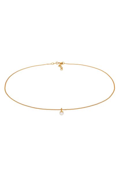 Elli Damski Choker Freshwater Pearl Pendant Classic Trend w 925 Sterling Silver Plated. Naszyjniki 1 ct. Szare naszyjniki damskie Elli, na co dzień, pozłacane. Za 211.64 zł.