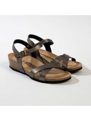 BACKSUN Sandały w kolorze szarym na koturnie rozmiar: 41. Szare sandały damskie Backsun, bez wzorów, z materiału, bez obcasa, na koturnie. Za 130.99 zł.