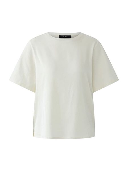 Oui Bluzka w kolorze kremowym rozmiar: 42. Brązowe bluzki damskie Oui, bez wzorów, bez kołnierzyka, bez ramiączek. Za 252.99 zł.