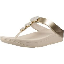 Sandały FITFLOP HALO BEAD CIRCLE Złoty. Żółte sandały damskie FIT FLOP, bez wzorów, z materiału, bez obcasa. Za 384.99 zł.