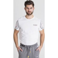 T-SHIRT GUESS. Białe t-shirty męskie Guess, l, z aplikacjami, z bawełny, bez kołnierzyka. Za 101.40 zł.