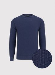 PAKO LORENTE - Granatowy sweter męski o-neck. Niebieskie swetry męskie Pako Lorente, na wiosnę, m, bez wzorów, z bawełny, bez kołnierzyka. Za 199.99 zł.