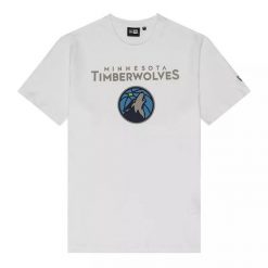 T-Shirt NBA Minnesota Timberwolves New Era Blanc. Białe t-shirty męskie New Era, xl, bez wzorów, z materiału, bez kołnierzyka. Za 174.00 zł.
