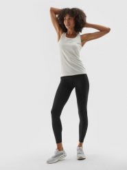 4F Legginsy treningowe ze średnim stanem damskie - czarne M. Czarne legginsy damskie 4f, m, bez wzorów, z dzianiny. Za 119.99 zł.