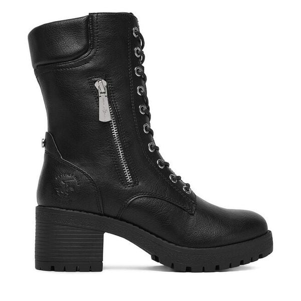 Trzewiki Beverly Hills Polo Club. Czarne botki damskie Beverly Hills Polo Club, bez obcasa, na słupku, bez zapięcia. Za 319.99 zł.