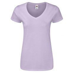 Koszulka Damska Iconic 150 Z Dekoltem V. Niebieskie t-shirty damskie Fruit of the Loom, xl, bez wzorów, bez kołnierzyka. Za 40.99 zł.