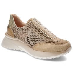 Beżowe Sneakersy Hispanitas Stylowe Obuwie Damskie. Brązowe buty sportowe na co dzień damskie Hispanitas, z aplikacjami, ze skóry. Za 489.00 zł.