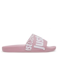Klapki Just Cavalli. Czerwone klapki damskie Just Cavalli, bez wzorów, bez obcasa. Za 249.99 zł.